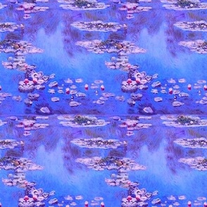 Claude Monet water lilies purple seamless