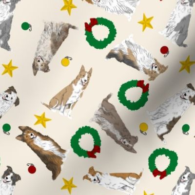Tiny Flashy Border Collies - Christmas