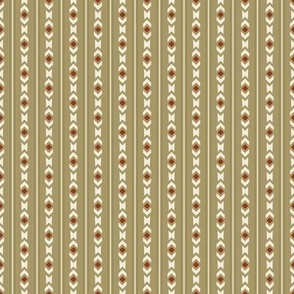Chevrons and Diamonds No.1 Red and Tan Small