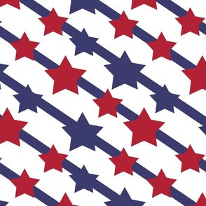 Red White Blue Lines Stars 