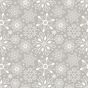 Winter Snowflakes - Gray 