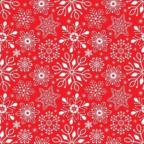 Winter Snowflakes - Red 