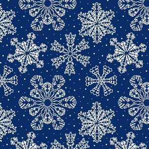 Lacy Snowflakes 12x12 blue