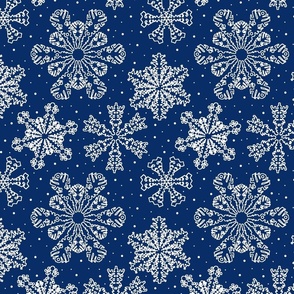 Lacy Snowflakes 10x10 blue