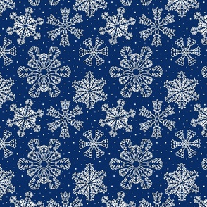 Lacy Snowflakes 8x8 blue