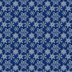 Lacy Snowflakes 4x4 blue