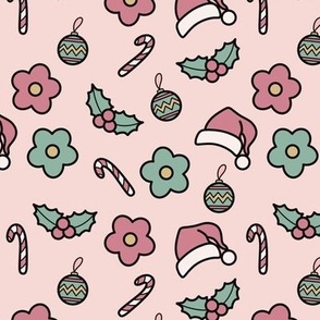 Retro Christmas Doodles in Muted Colors