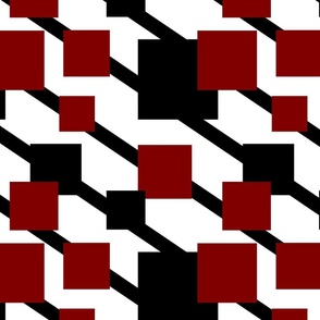 Abstract Dark Red Black Geometric Lines Squares