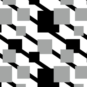 Abstract Black Gray Geometric Lines Squares