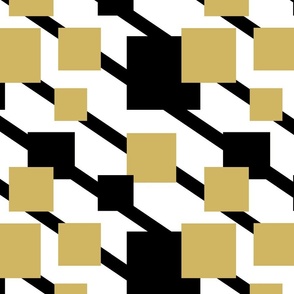 Abstract Black Gold Geometric Lines Squares
