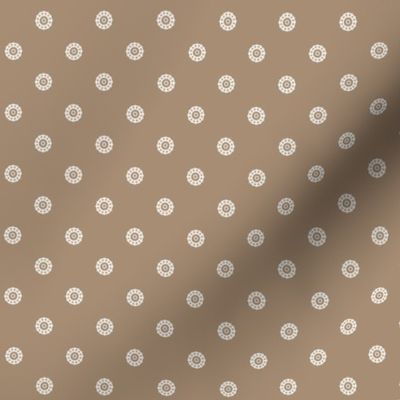 Acorn Cap Dot: Chestnut Brown & White Geometric Dot