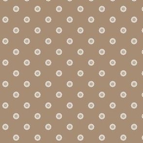 Acorn Cap Dot: Chestnut Brown & White Geometric Dot