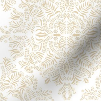 Jungle Damask Clay on White // large