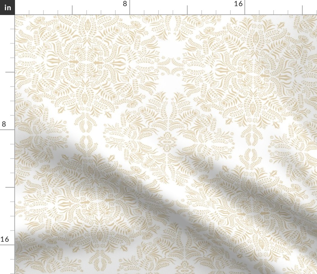 Jungle Damask Clay on White // large