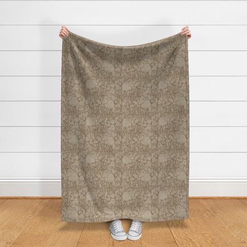 Medium Faux linen Fair animal friends