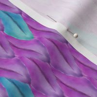Small Teal accented Fuchsia fluffy watercolor feathers