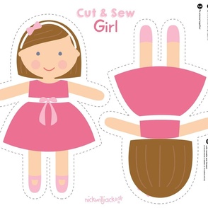 Cut and Sew Pink Dress Doll