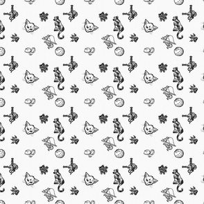 Spoonflower design challenge Feline Flash tattoo sheets