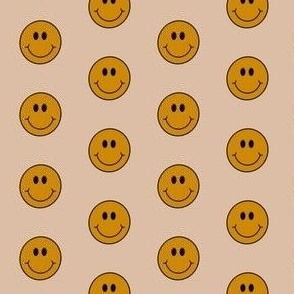 Smiley faces / almond and mustard gold