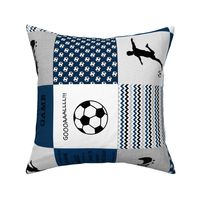 Soccer / Futbol / Soccer Patchwork / Boys Soccer / Blue / Rotated
