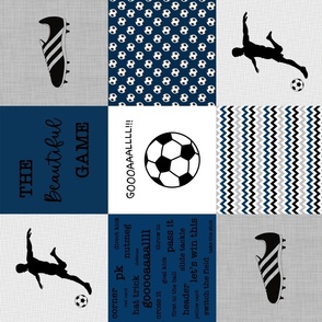 Soccer / Futbol / Soccer Patchwork / Boys Soccer / Blue / Rotated