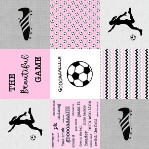 Soccer / Futbol / Soccer Patchwork / Girls Soccer / Pink  / Rotated