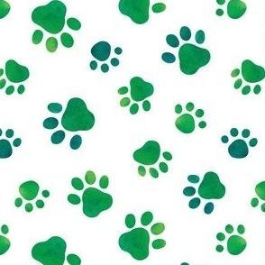 (small, blue-green) Paw prints