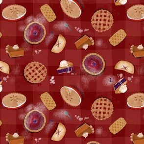 PIE feast on red checkers, large scale 