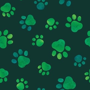 (large, dark blue-green) Paw prints