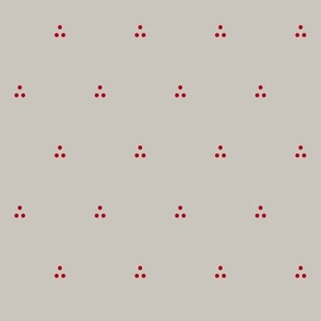 Three Dots Red on Gray