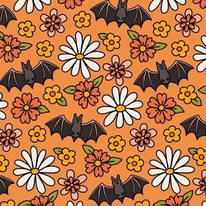flowers + bats - orange