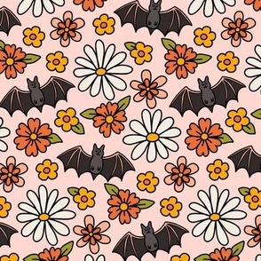 flowers + bats - pink