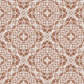 Embroidered White Lace on Chocolate Brown