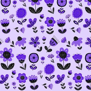 Nordic flower black and purple