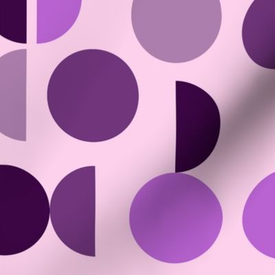 Half circles and circles - purple and pink