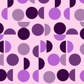 Half circles and circles - purple and pink