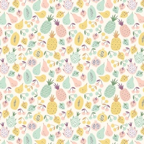 Ditsy Fruit Salad - Mint Pink Yellow