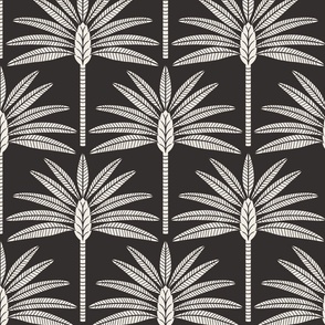 Vintage Palm Trees - Black Medium Scale