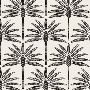 Vintage Palm Trees - White Black Medium Scale