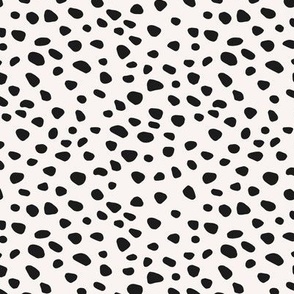 Lovely cheetah spots - smooth dots spots and speckles vintage boho style minimalist nursery textile black on ivory 