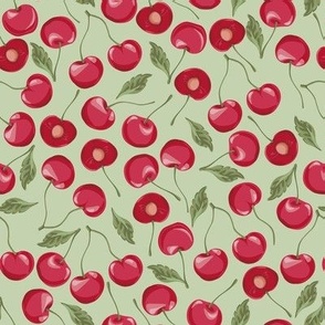 Cherry Print Fabric, Wallpaper and Home Decor