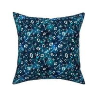 Medium Scale Pisces Zodiac Signs Constellations on Teal Galaxy