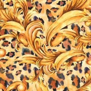 Gold Curl and Swirl on Animal Texture