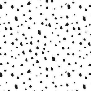 Irregular dots - Minimalist boho spots and dots design wild animal print confetti black on white