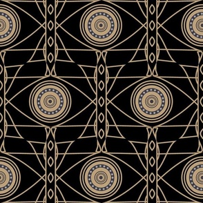 Maximalist Art Deco Geometric in Black and Tan Paducaru