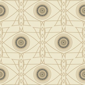 Maximalist Art Deco Geometric in Beige and Tan Paducaru