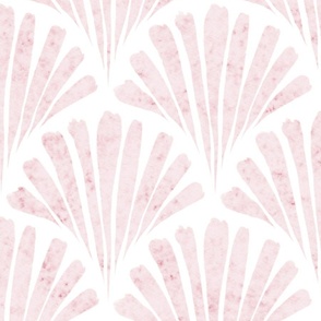 abstract watercolor fan - cotton candy scallop - coastal pink wallpaper