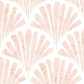 abstract watercolor fan - peach scallop - coastal salmon wallpaper