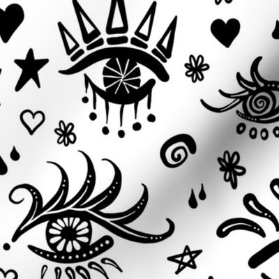 Tattoo Evil Eye and Charms Flash Sheet (Large Scale)