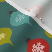 Retro Christmas Ornaments -Teal